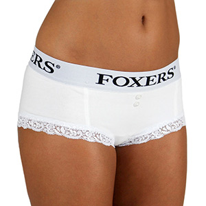 White Boyshorts with FOXERS Waistband