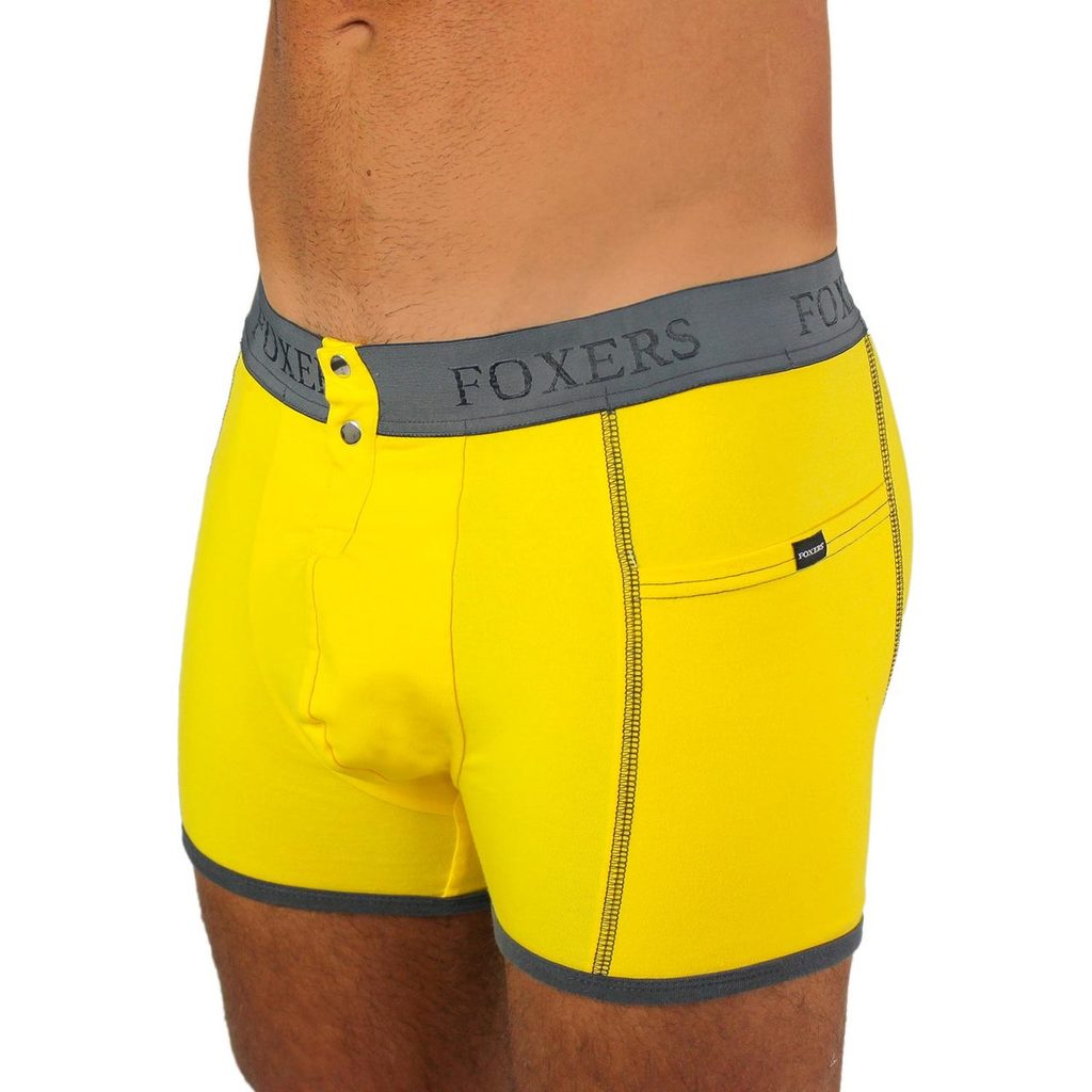 Men's Bright Yellow Boxer Briefs with Foxers Logo Band