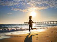 Running on the beach